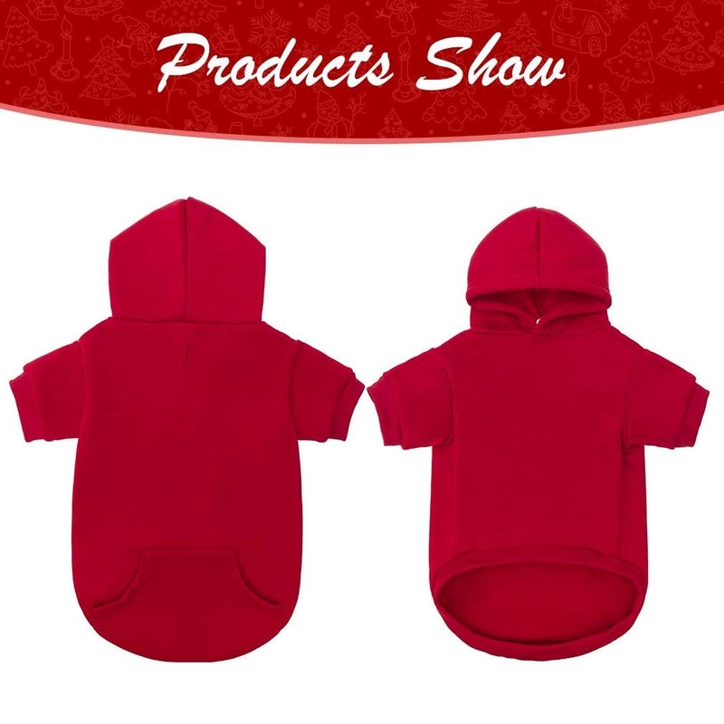 KOOLTAIL Basic Dog Hoodie - Soft and Warm Dog Hoodie Sweater with Leash Hole and Pocket, Dog Winter Coat, Cold Weather Clothes Sweatshirt for Small Medium Large Dogs Puppy Cat Boys Girls Red XXL - Image 3